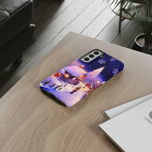 Christmas Homes in the Snow - Impact Resistant Phone Case